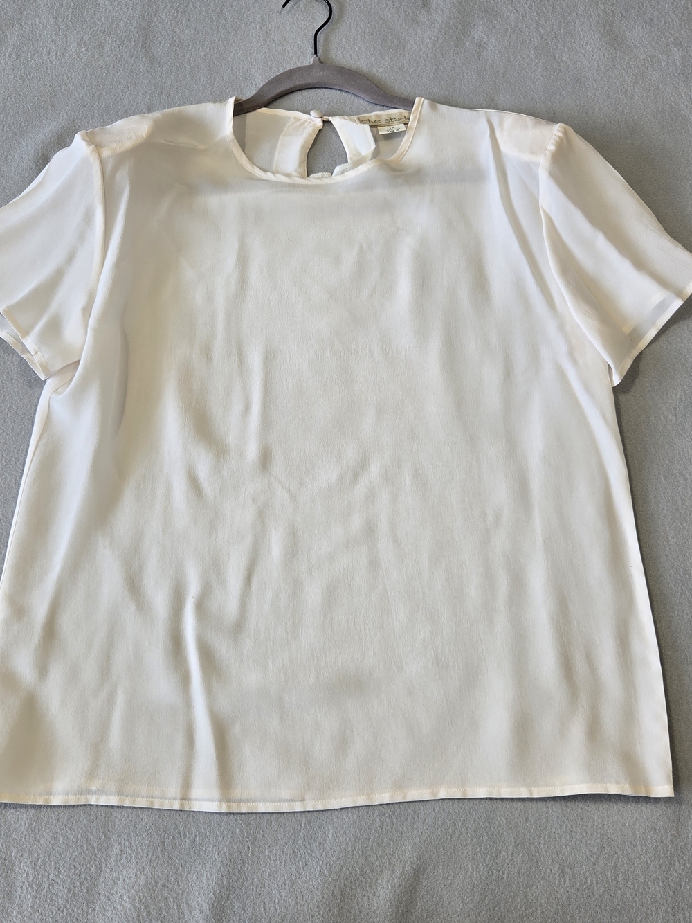 Che Studio Vintage 100% Silk Ivory Blouse Size 12